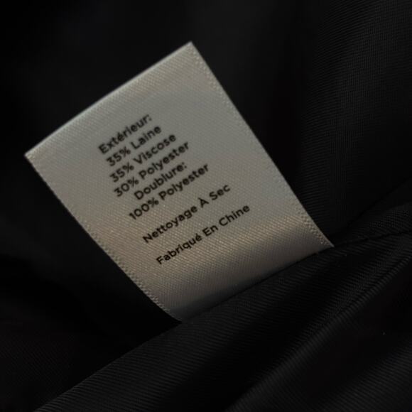 Talbots Wool Blend Hidden Snap Mandarin Collar Jacket | Black Size 6 - Picture 5 of 6